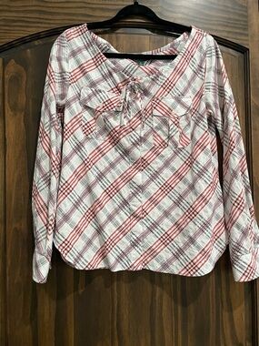 Lauren Ralph Lauren Red and White Plaid Button Shirt